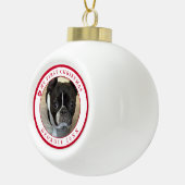 De eerste kerstfoto van Dog Keramische Bal Ornament (Rechts)