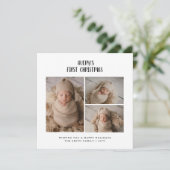 De eerste kerstfoto van een elegante baby feestdagenkaart (Staand voorkant)