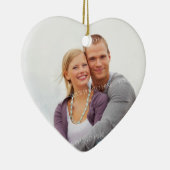 De eerste kerstfoto van een paar met kerstfeest keramisch ornament (Rechts)