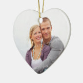 De eerste kerstfoto van een paar met kerstfeest keramisch ornament (Links)