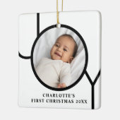 De eerste kerstfoto van een speciaal babymeisje keramisch ornament (Links)