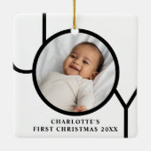 De eerste kerstfoto van een speciaal babymeisje keramisch ornament (Achterkant)