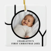 De eerste kerstfoto van een speciaal babymeisje keramisch ornament (Voorkant)