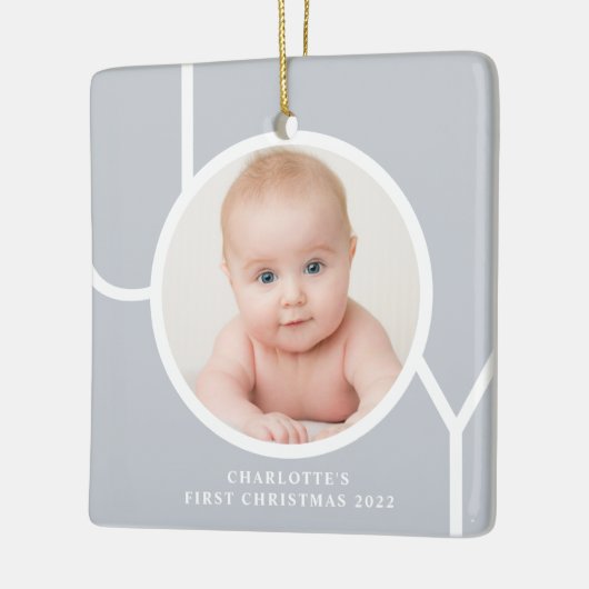 De eerste kerstfoto van een speciaal kind keramisch ornament (Links)