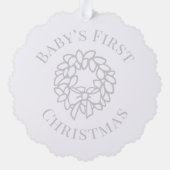 De eerste kerstfoto van Hazy Baby Ornament Kaart (Achterkant)