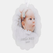 De eerste kerstfoto van Hazy Baby Ornament Kaart (Rechts)