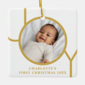 De eerste kerstfoto van het meisje keramisch ornament (Voorkant)