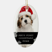 De eerste kerstfoto van je dichter | Zwart Keramisch Ornament (Rechts)