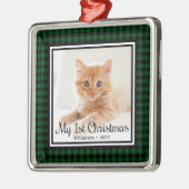 De eerste kerstfoto van Kitten Metalen Ornament (Links)