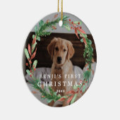 De eerste kerstfoto van mijn dichter keramisch ornament (Rechts)