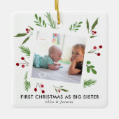 De eerste kerstfoto van mijn zus Holly Keramisch Ornament (Voorkant)