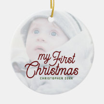 De eerste kerstfoto van Modern Simple Elegant Baby