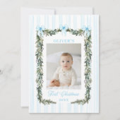 De eerste kerstfotokaart van de baby kaart (Voorkant)