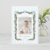 De eerste kerstfotokaart van de baby kaart (Staand voorkant)