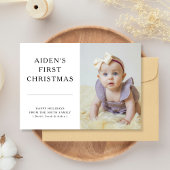 De eerste kerstfotokaart van Modern Baby Feestdagenkaart