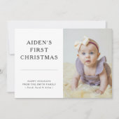 De eerste kerstfotokaart van Modern Baby Feestdagenkaart (Voorkant)