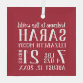 De eerste kerstgeboorte van baby's glas ornament (Achterkant)