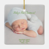 De eerste kerstgeboorteland van baby keramisch ornament (Achterkant)