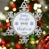 De eerste kerstglitter van baby Bump Tin Sneeuwvlok Ornament