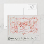 De eerste kerstkaart, van J.C.Horsley, 1843 Feestdagenkaart (Voorkant / Achterkant)