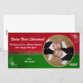 De Eerste Kerstkaart van tweelingen (Voorkant / Achterkant)