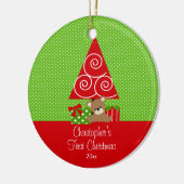 De eerste kerstkerstboom voor baby's keramisch ornament (Links)