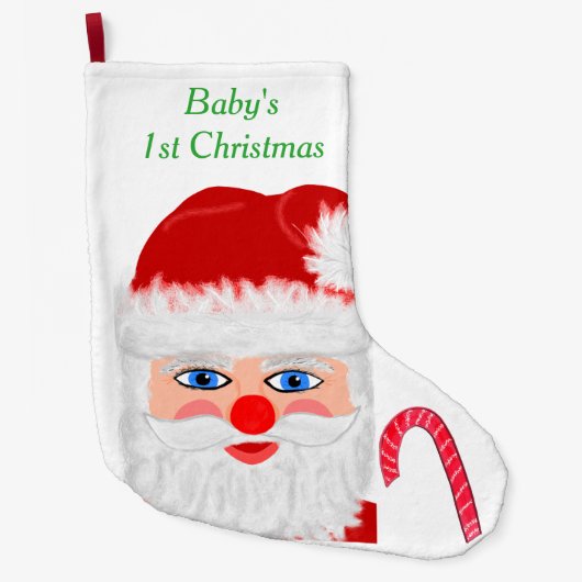 De eerste kerstkerstman van baby's grote kerstsok (Voorkant)