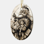 De eerste kerstman keramisch ornament (Links)
