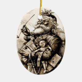 De eerste kerstman keramisch ornament