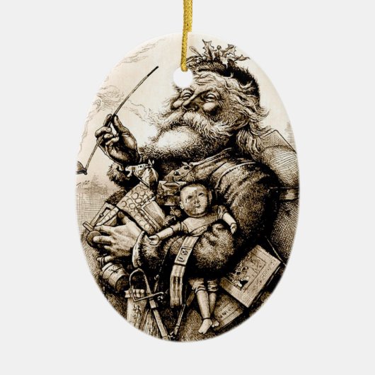De eerste kerstman keramisch ornament (Voorkant)