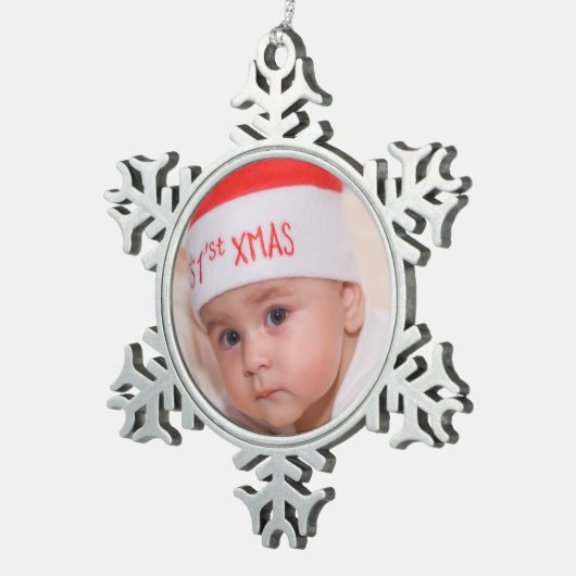 De eerste kerstman van baby's Ornament Snowflake (Rechts)