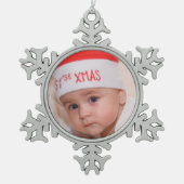 De eerste kerstman van baby's Ornament Snowflake (Voorkant)