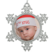 De eerste kerstman van baby's Ornament Snowflake