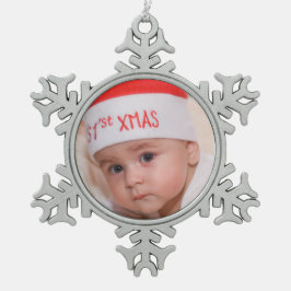 De eerste kerstman van baby's Ornament Snowflake