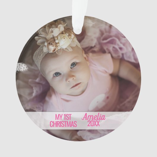 De eerste Kerstmis met foto's voor baby's Ornament (voorkant)