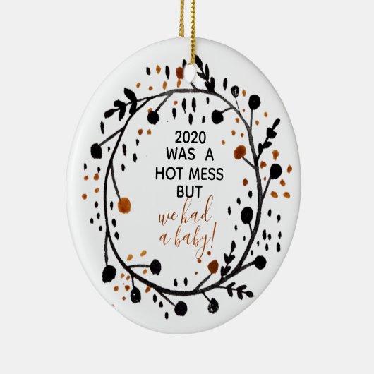 De eerste Kerstmis samen met een Baby Keramisch Ornament (Rechts)