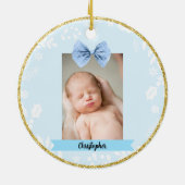 De eerste kerstmis van baby met foto keramisch ornament (Achterkant)
