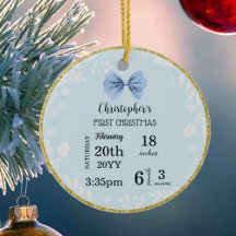 De eerste kerstmis van baby met foto