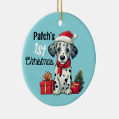 De eerste Kerstmis van Dalmatiër Keramisch Ornament (Rechts)