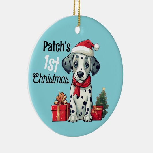 De eerste Kerstmis van Dalmatiër Keramisch Ornament (Rechts)