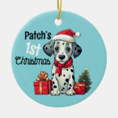 De eerste Kerstmis van Dalmatiër Keramisch Ornament (Voorkant)