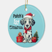 De eerste Kerstmis van Dalmatiër Keramisch Ornament (Links)