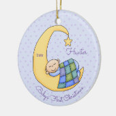 De eerste kerstmis van de baby - Jongen - Slapen o Keramisch Ornament (Links)