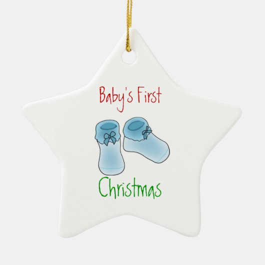 De eerste kerstmis van de baby. keramisch ornament (Voorkant)