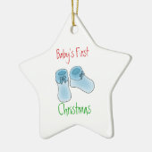 De eerste kerstmis van de baby. keramisch ornament (Links)