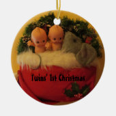 De eerste Kerstmis van de Twins Keramisch Ornament (Voorkant)