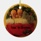 De eerste Kerstmis van de Twins Keramisch Ornament (Achterkant)
