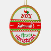 De eerste kerstmis van je baby keramisch ornament (Rechts)