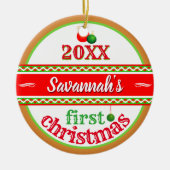 De eerste kerstmis van je baby keramisch ornament (Voorkant)