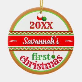 De eerste kerstmis van je baby keramisch ornament